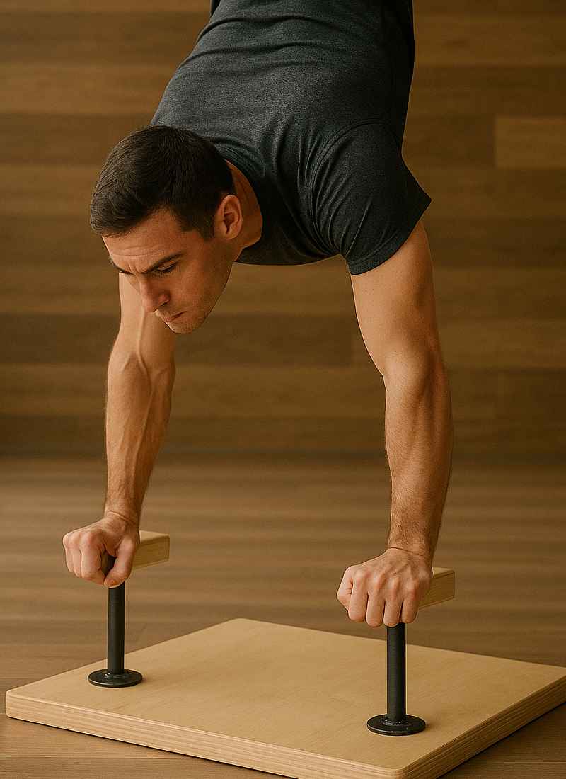 Acrobat performing aerial stunts